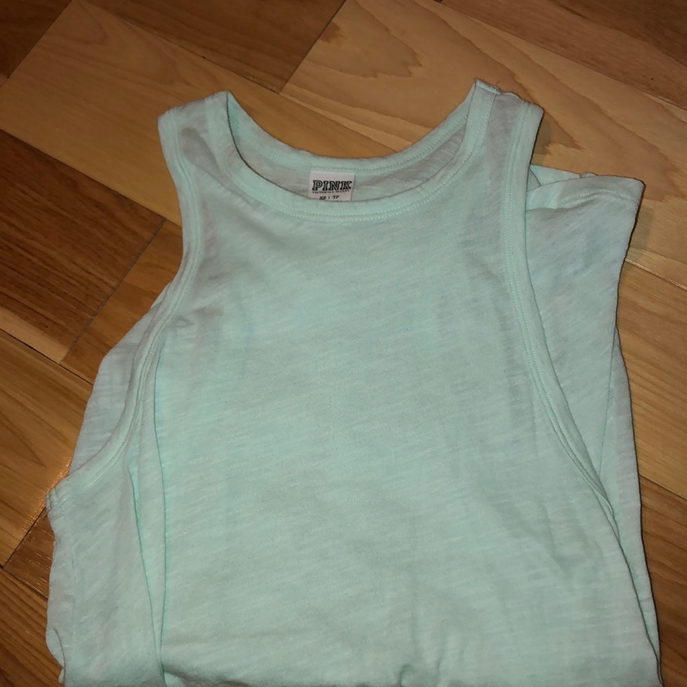 high neck pink tank top